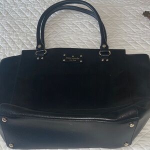 Kate Spade Black Tote Bag with Gold Accents